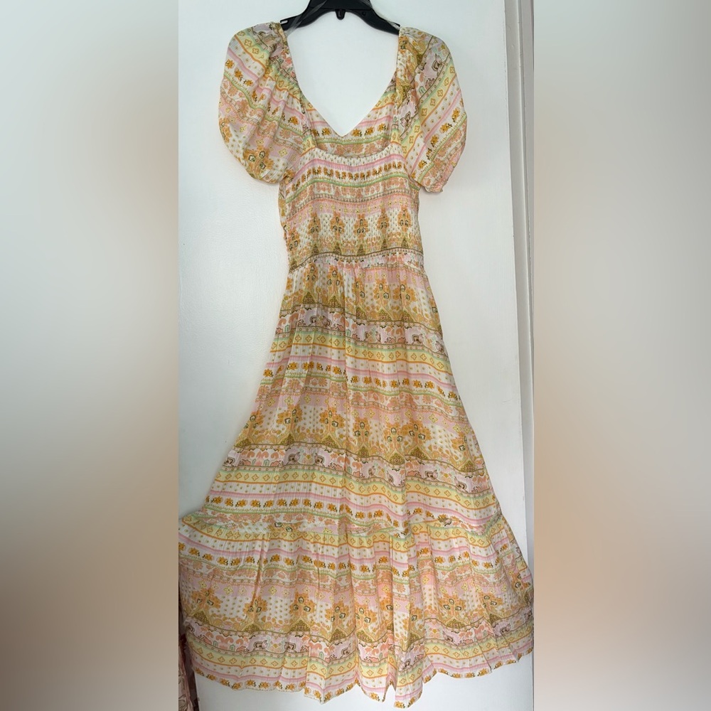 Floral Bohemian A-Line Maxi Dress w/ pockets - Picture 5 of 9